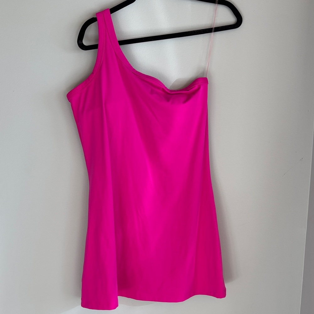 All in Motion Hot Pink One-Shoulder Dress